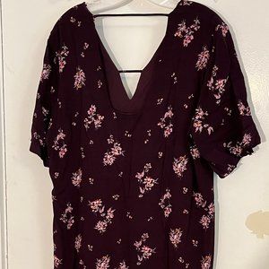 Floral Maroon dress, Size L